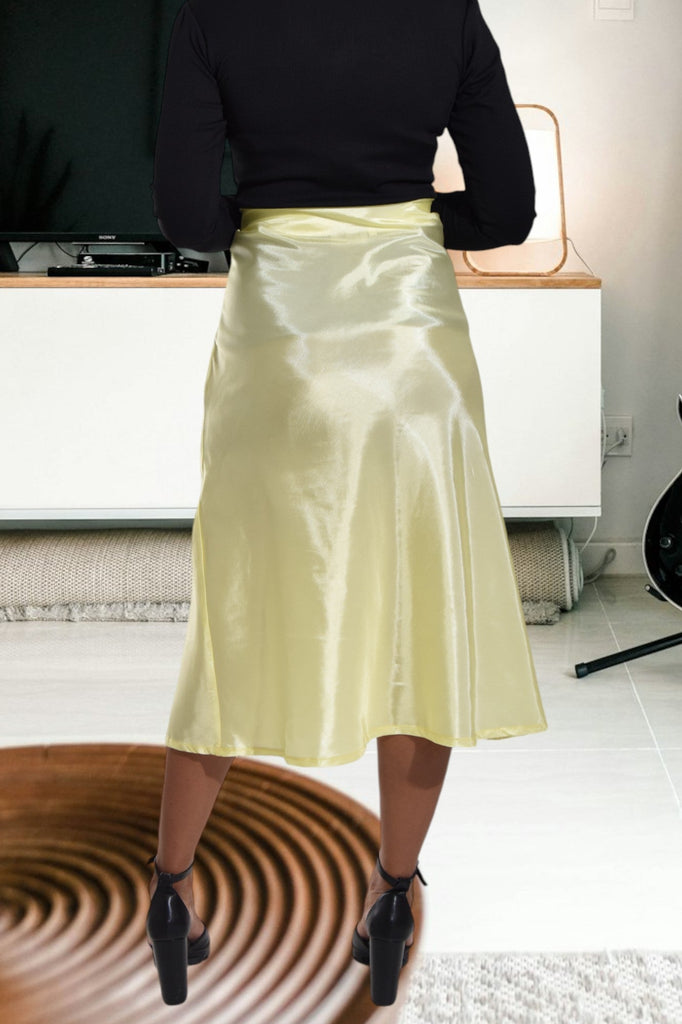 Yellow Bias Satin Skirt - StylePhase SA