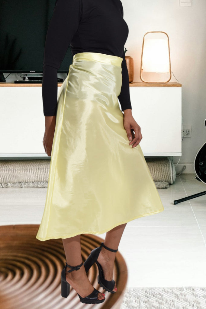 Yellow Bias Satin Skirt - StylePhase SA