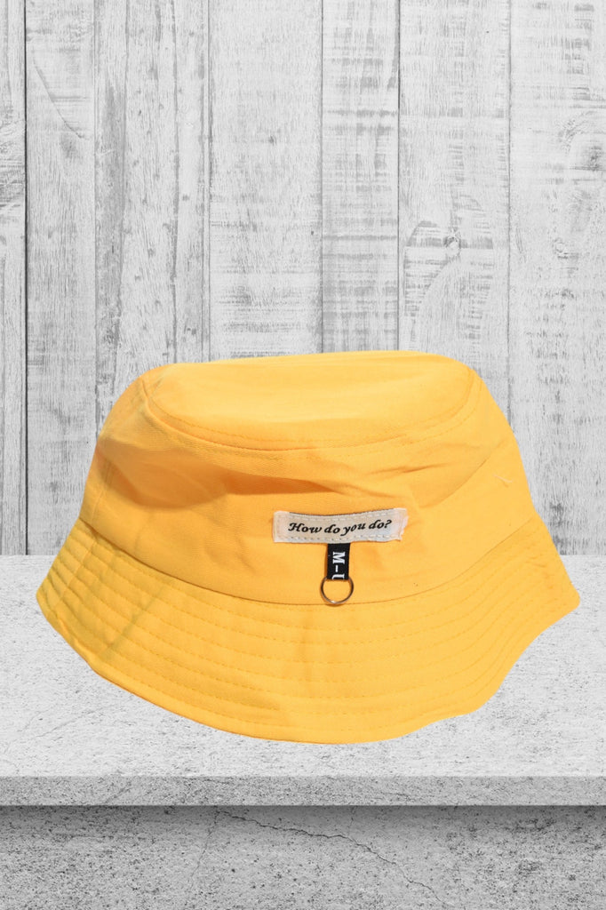 Yellow Slogan Bucket Hat - StylePhase SA