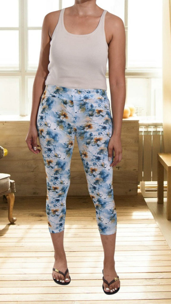 Yellow/Blue Floral Tights - StylePhase SA