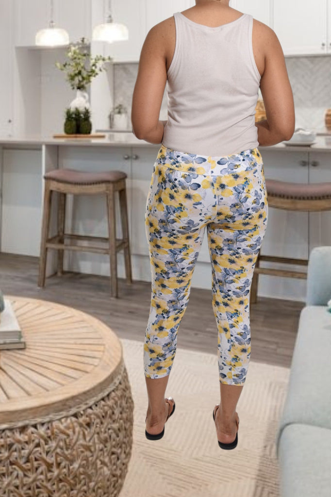 Yellow/Grey Floral Tights - StylePhase SA