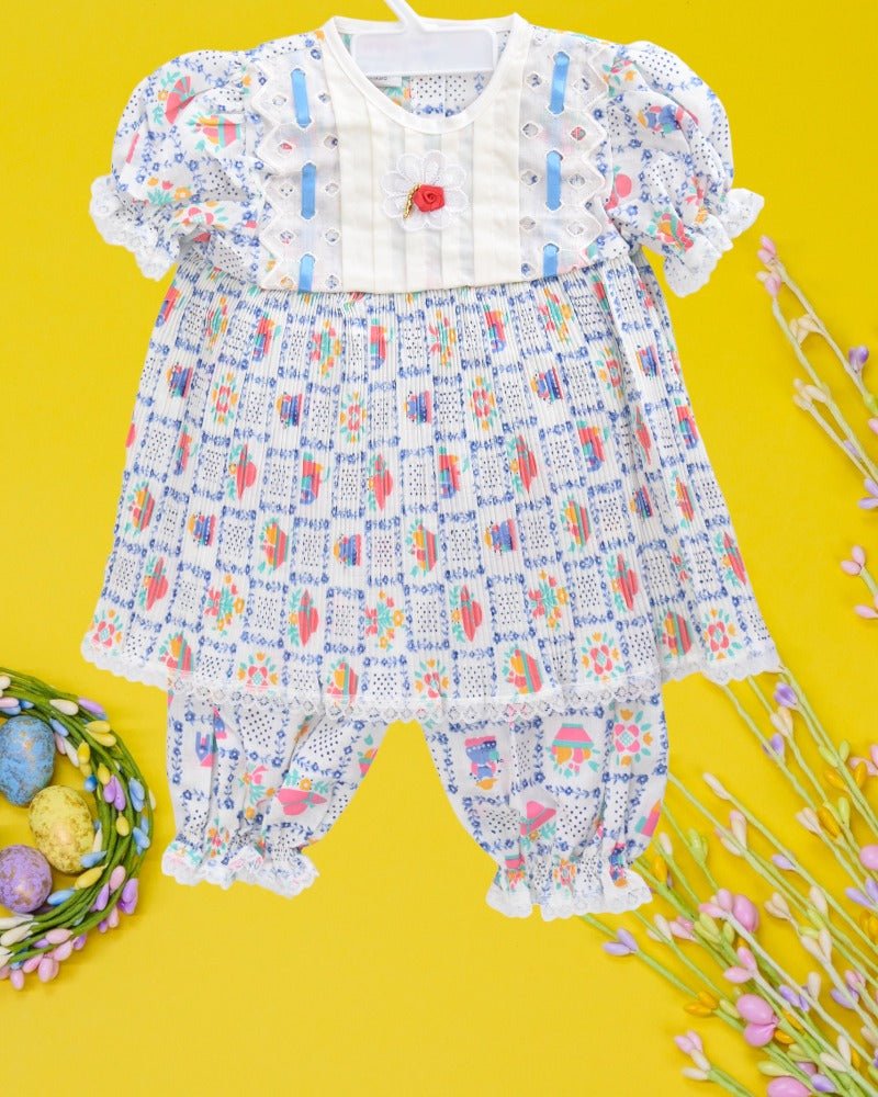 Babies Blue And Cream Printed 2 Piece Set - StylePhase SA