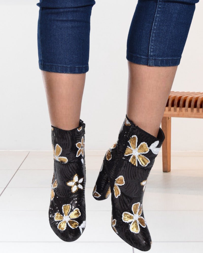Black and Gold Froita Boots - StylePhase SA