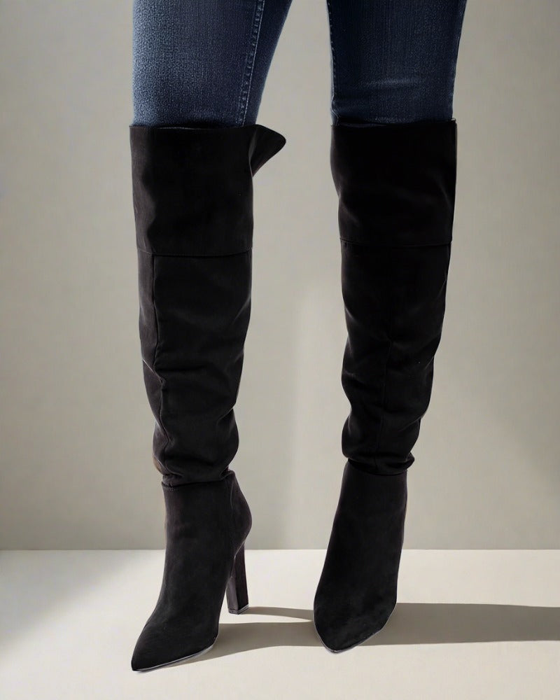 Black Becky Heeled Boots - StylePhase SA