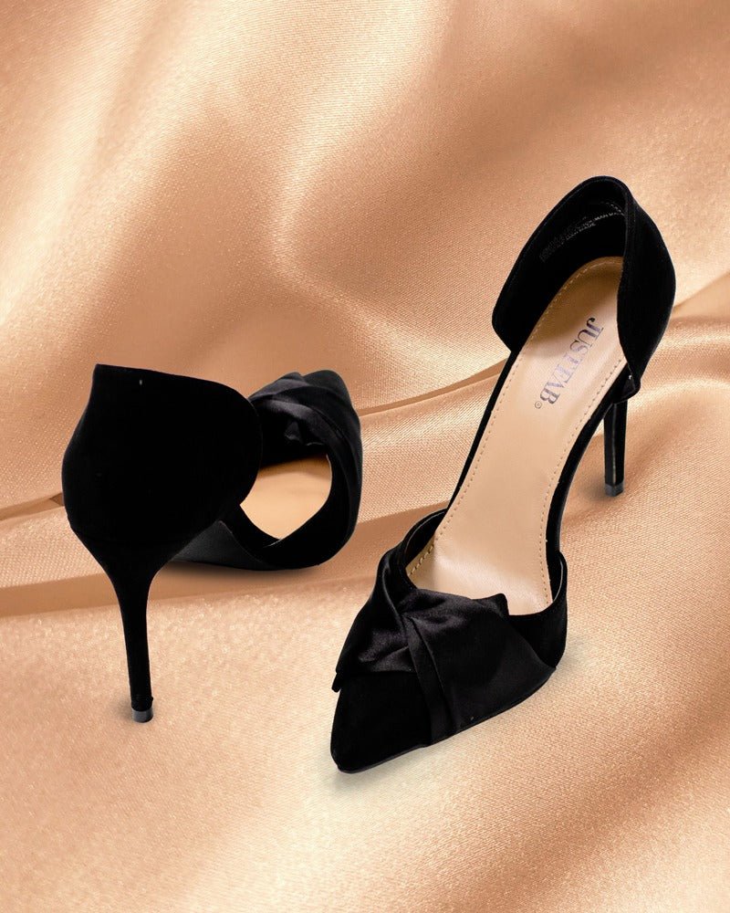 Black Bow Pointy Heels - StylePhase SA