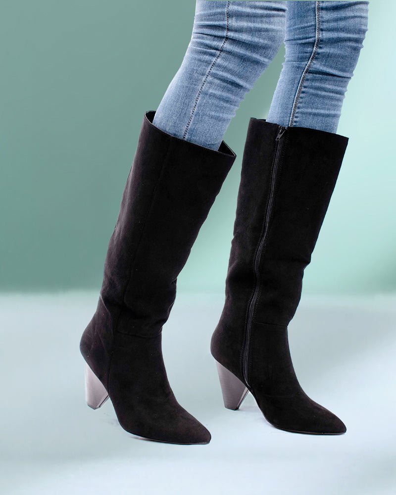 Black Emilie Heel Boots - StylePhase SA