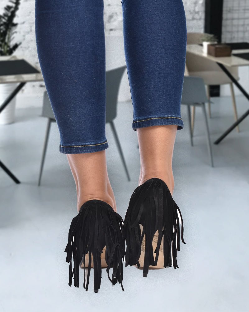 Black Fringe Heels â StylePhase SA