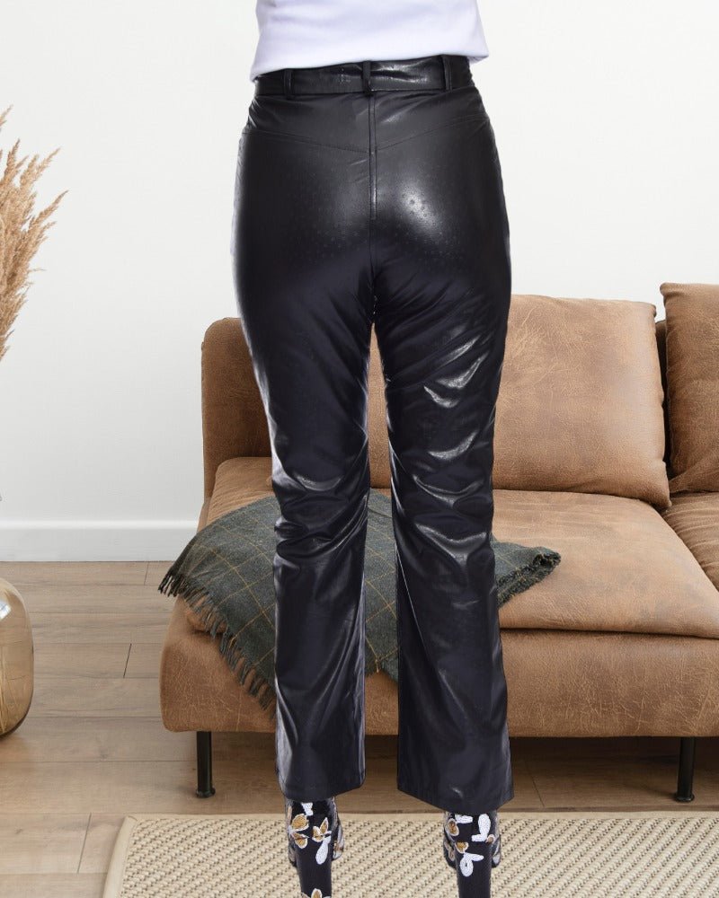 Black Leather Feel Pants - StylePhase SA