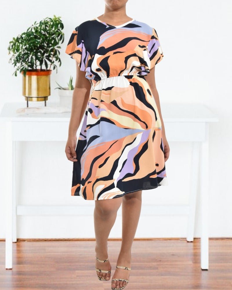 Black Multi Color Mini Dress - StylePhase SA