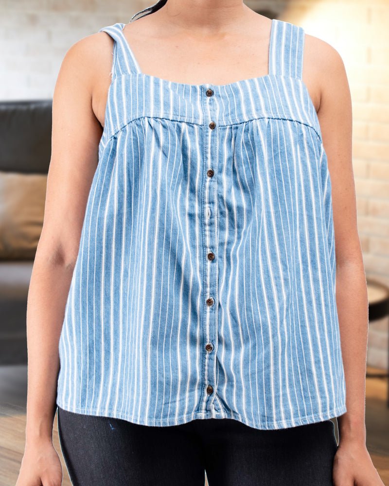 Blue And White Stripes Top - StylePhase SA
