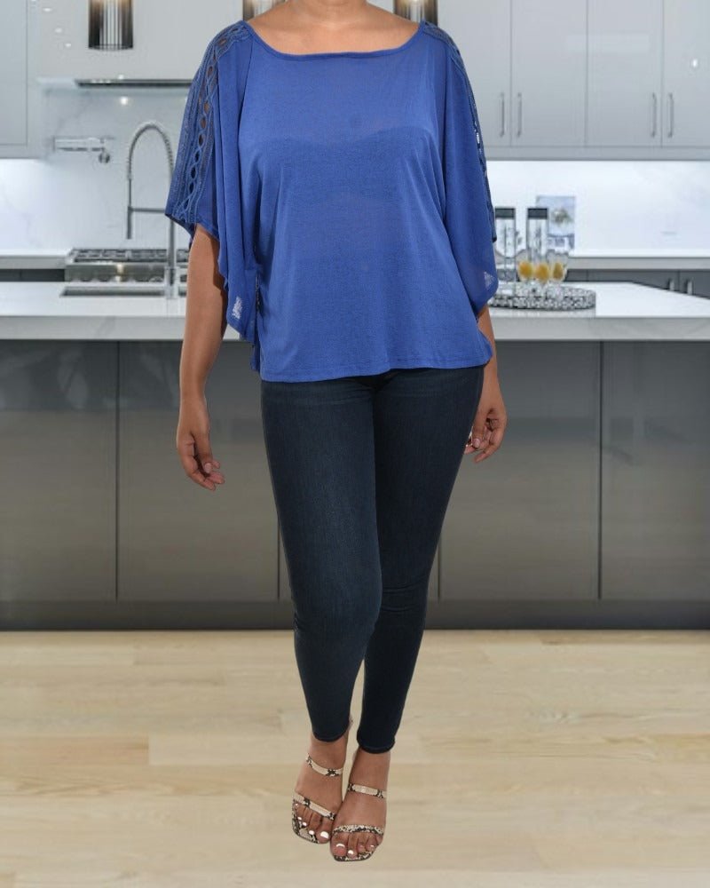 Blue Lace BatWing Top - StylePhase SA