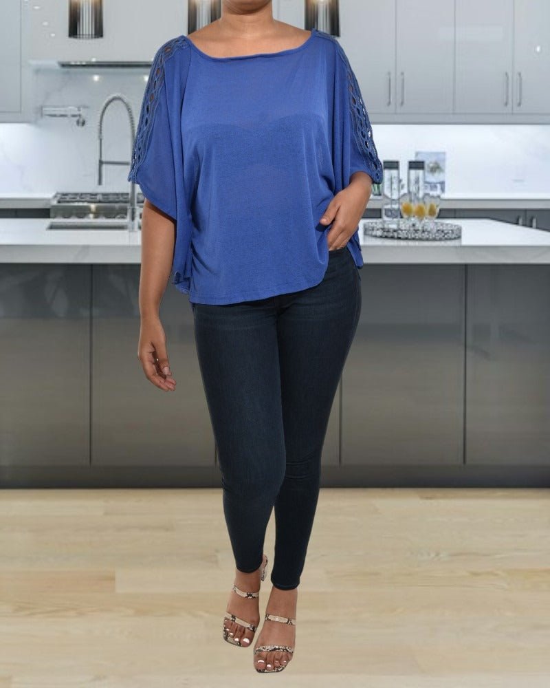 Blue Lace BatWing Top - StylePhase SA
