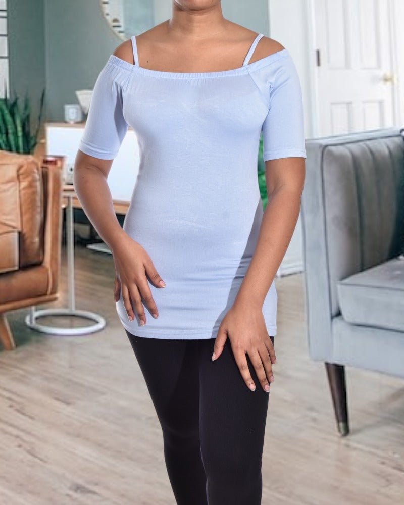 Blue Off Shoulder Strappy Top - StylePhase SA