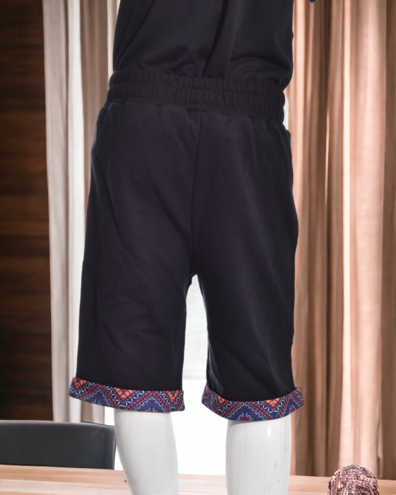 Boys Black And Orange Printed Shorts - StylePhase SA
