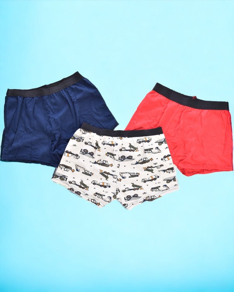 Boys Blue And Red Multi Color Boxer Brief - 3 Pck - StylePhase SA