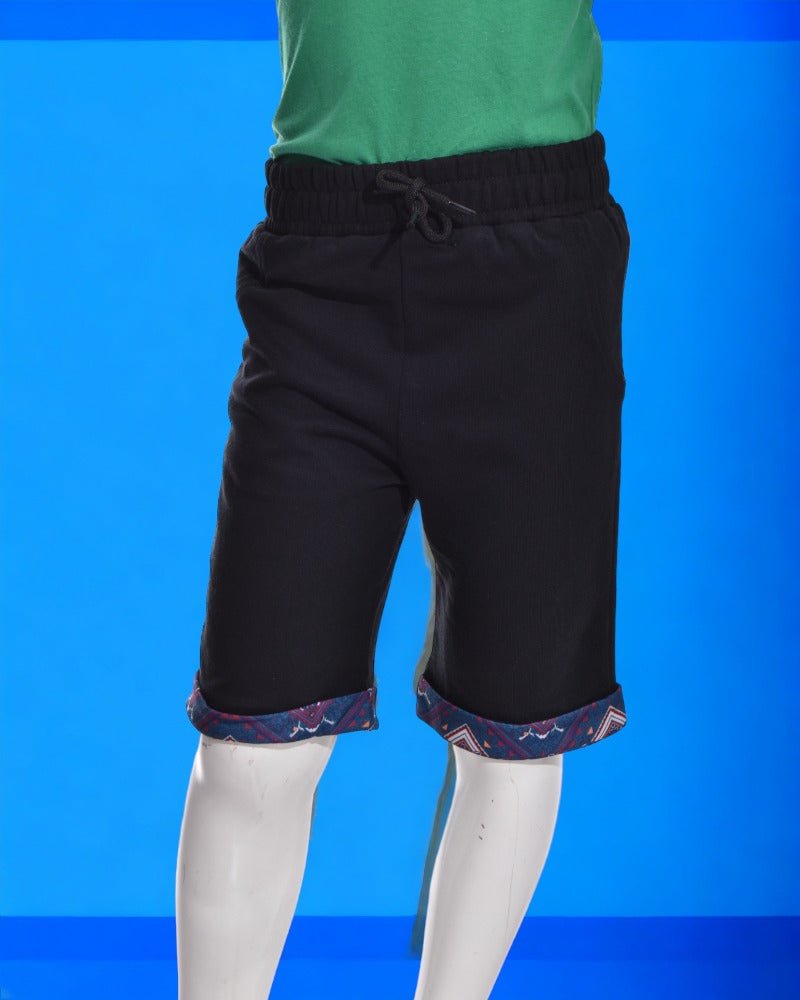 Boys Printed Black Shorts - StylePhase SA