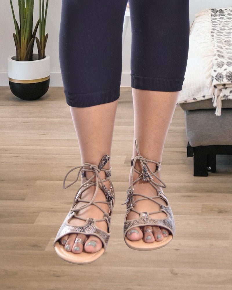 Brown Lace Up Gladiator Sandals - StylePhase SA