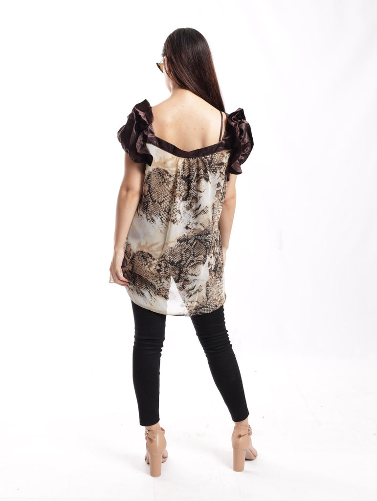 Brown Off Shoulder Top - StylePhase SA