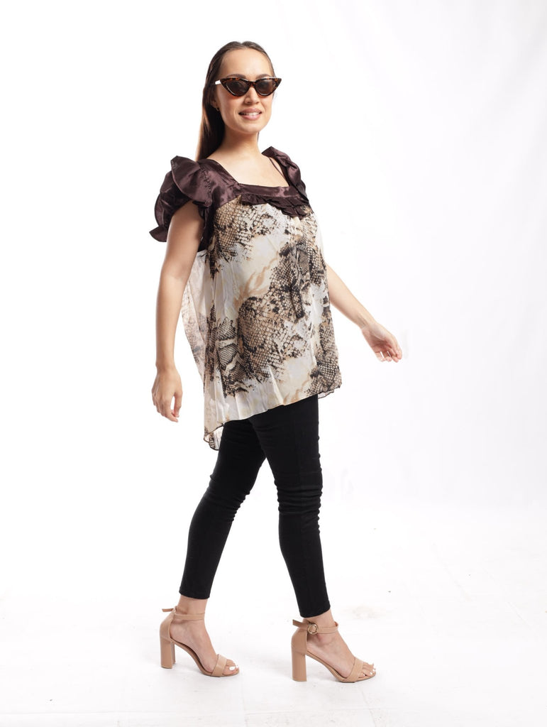 Brown Off Shoulder Top - StylePhase SA