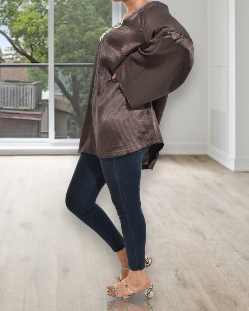 Brown Oversized Blouse - StylePhase SA