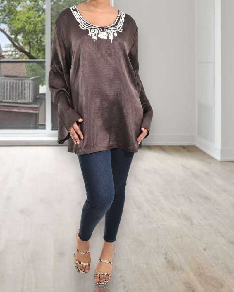 Brown Oversized Blouse - StylePhase SA