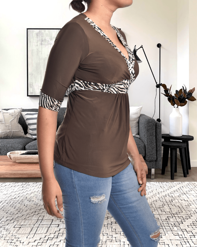 Brown Tie Back Top - StylePhase SA