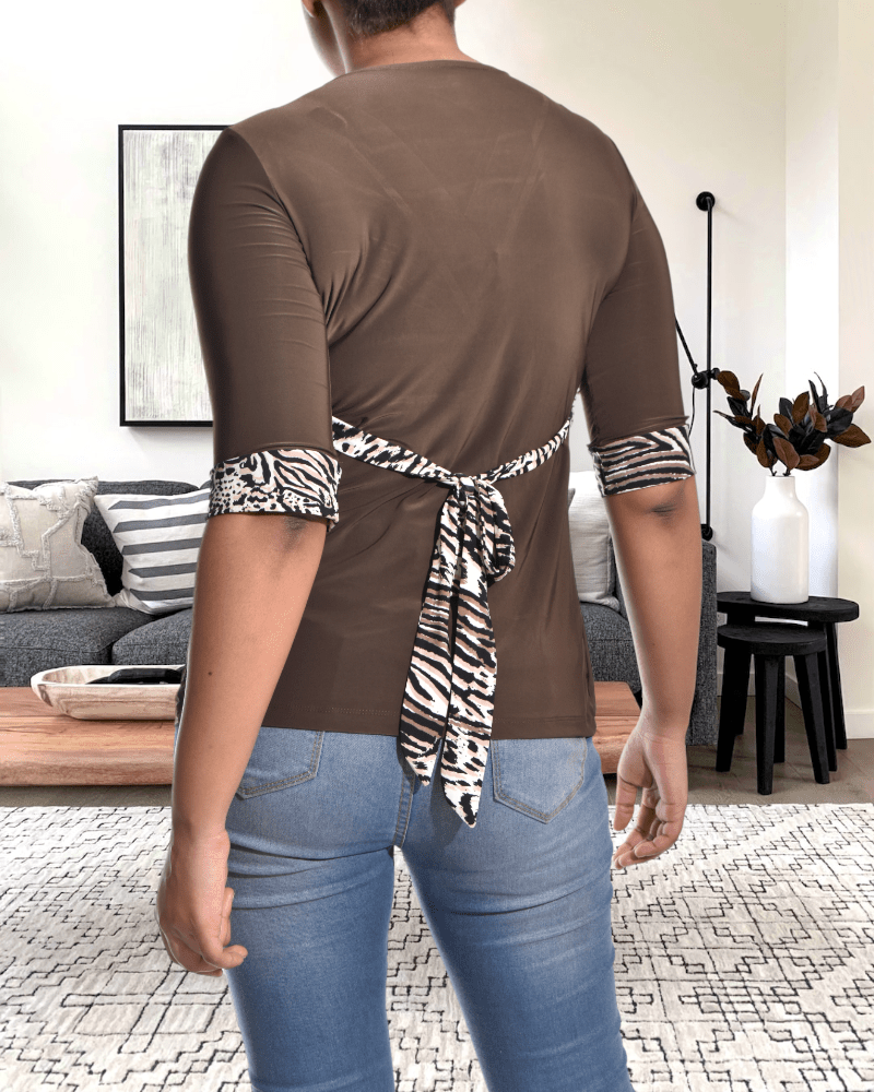 Brown Tie Back Top - StylePhase SA