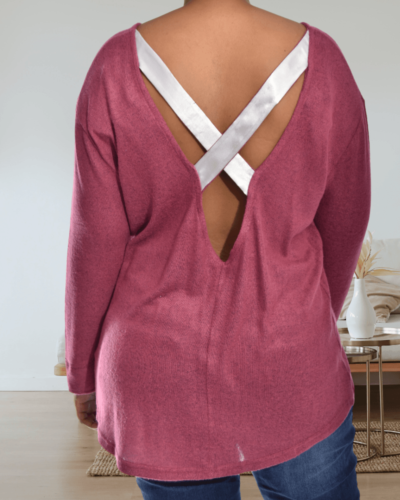 Burgundy Thin Knit Top - StylePhase SA