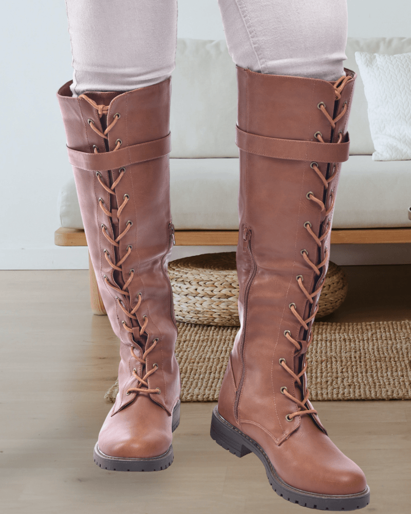 Carter Cognac Tie Up Boots - StylePhase SA