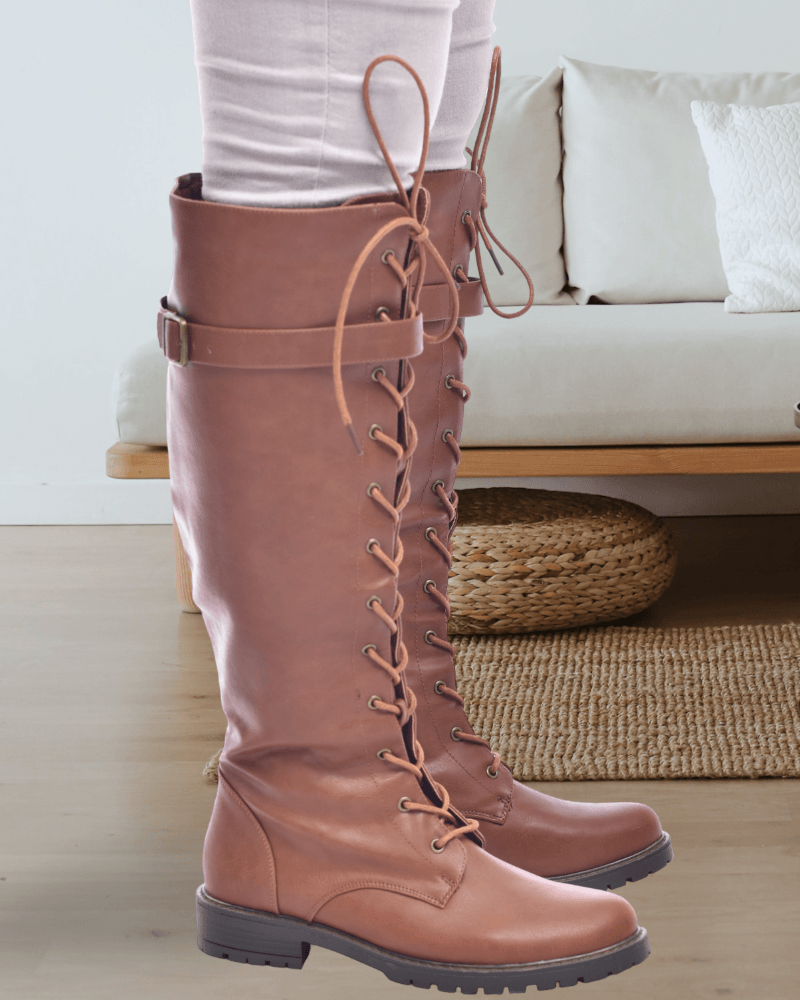 Carter Cognac Tie Up Boots - StylePhase SA