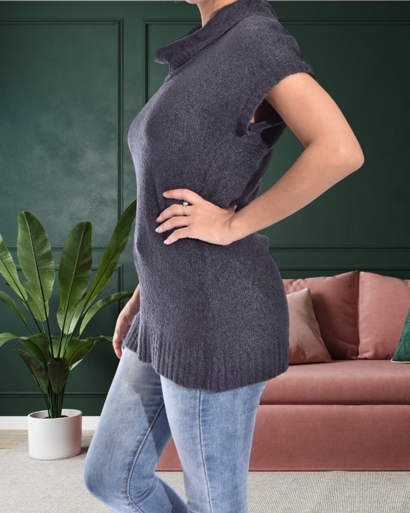 Cowl Neck Jersey Charcoal Top - StylePhase SA