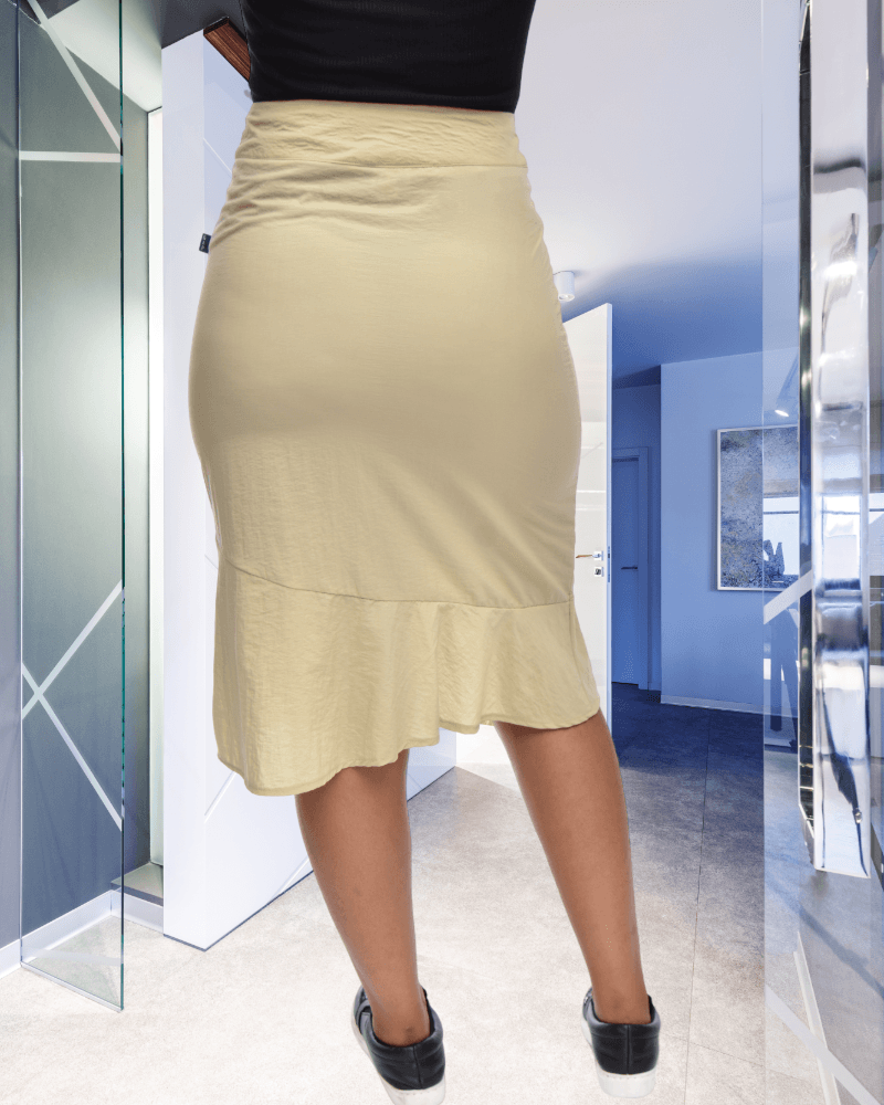 Cream Side Ruched Skirt - StylePhase SA