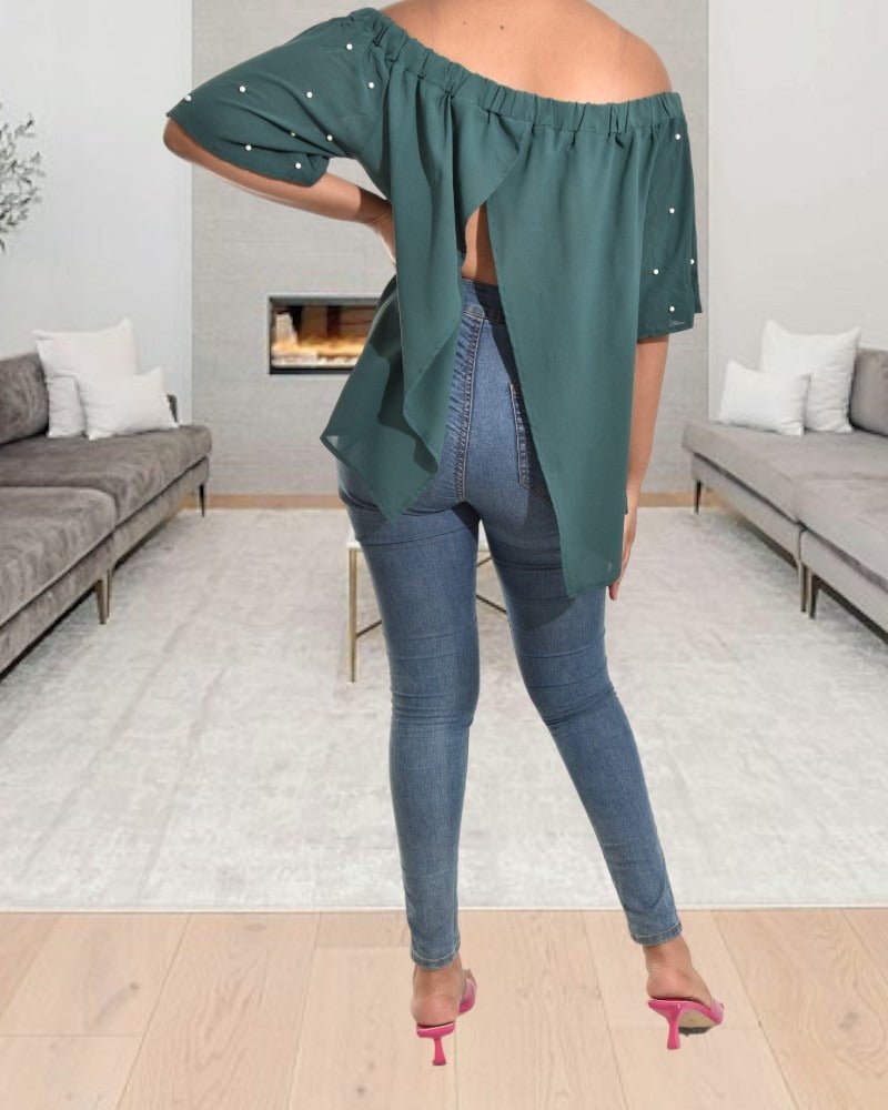 Green Off Shoulder Top - StylePhase SA
