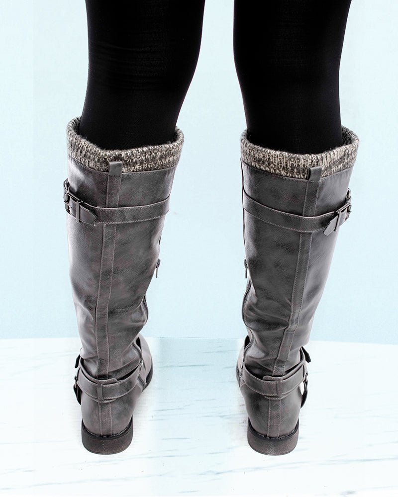 Grey Talisa Fur Boots - StylePhase SA