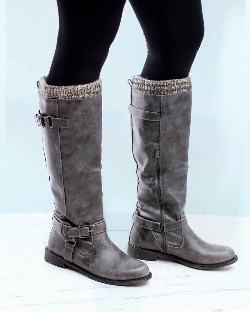 Grey Talisa Fur Boots - StylePhase SA