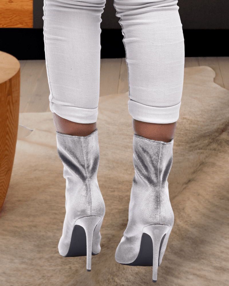 Ivy Grey Heeled Boots - StylePhase SA