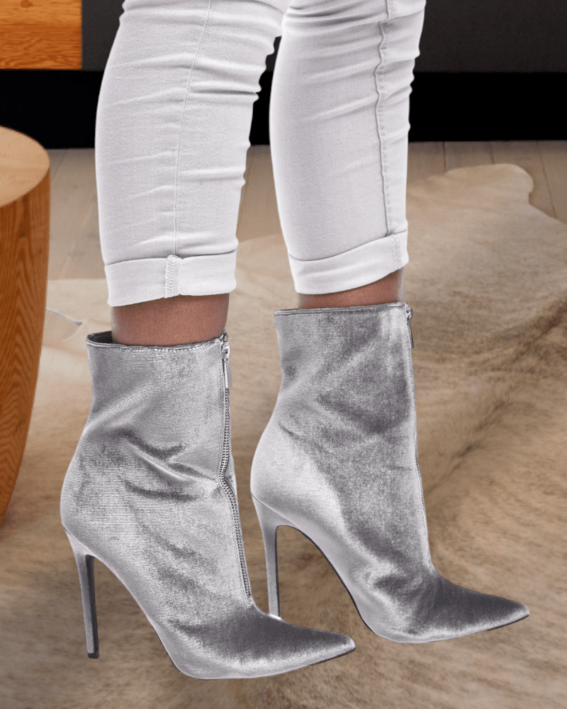 Ivy Grey Heeled Boots - StylePhase SA