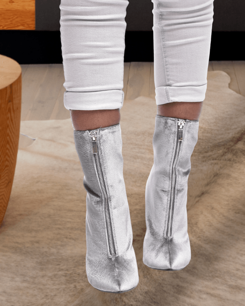 Ivy Grey Heeled Boots - StylePhase SA