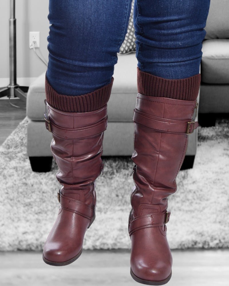 Kadija Burgundy Boots - StylePhase SA