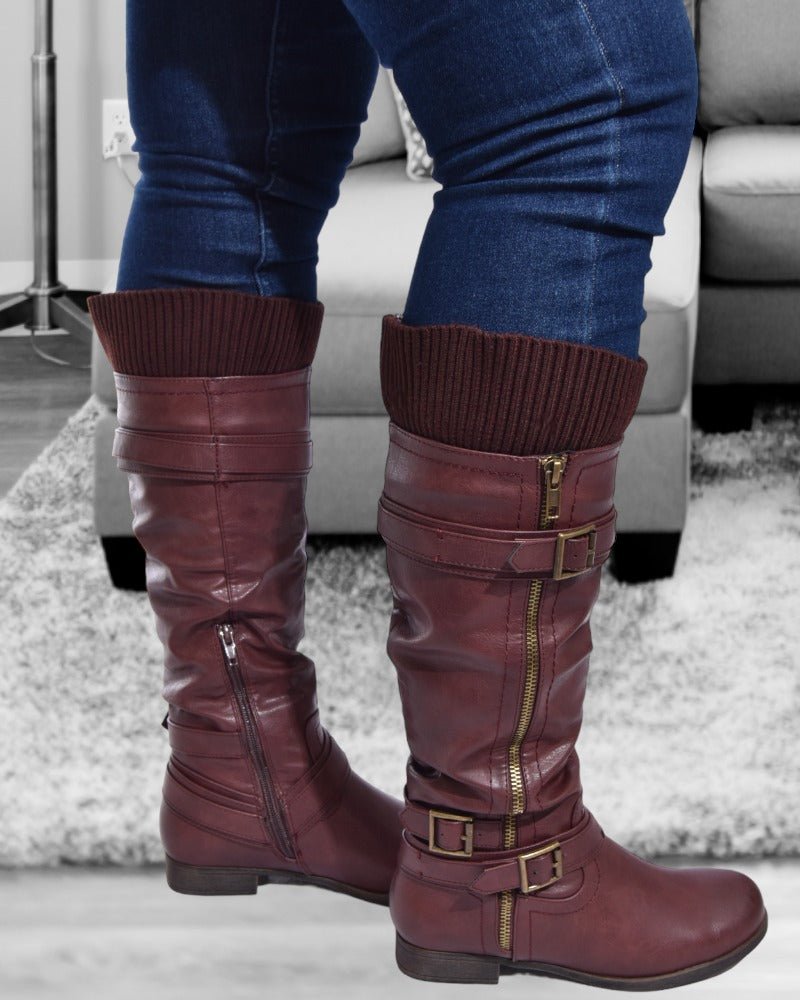 Kadija Burgundy Boots - StylePhase SA