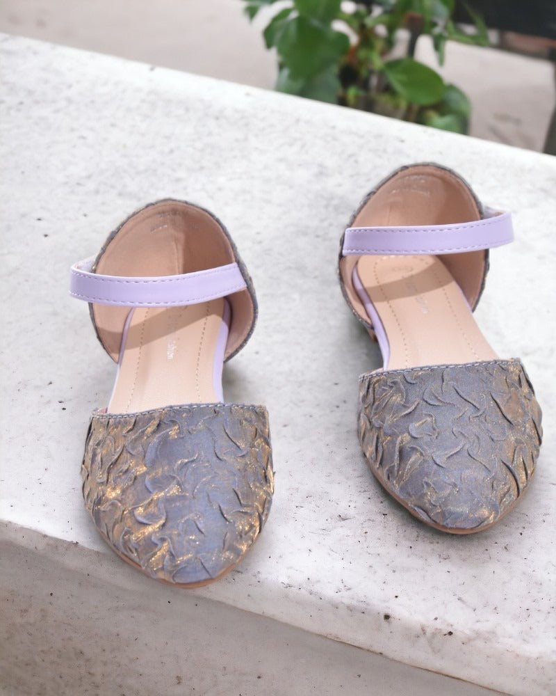 Kids Purple Ankle Strap Flats - StylePhase SA