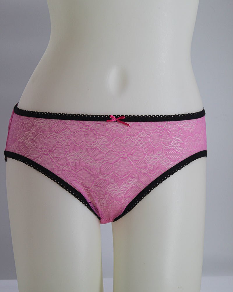 Lace Pink And Black Sheer Panty - StylePhase SA