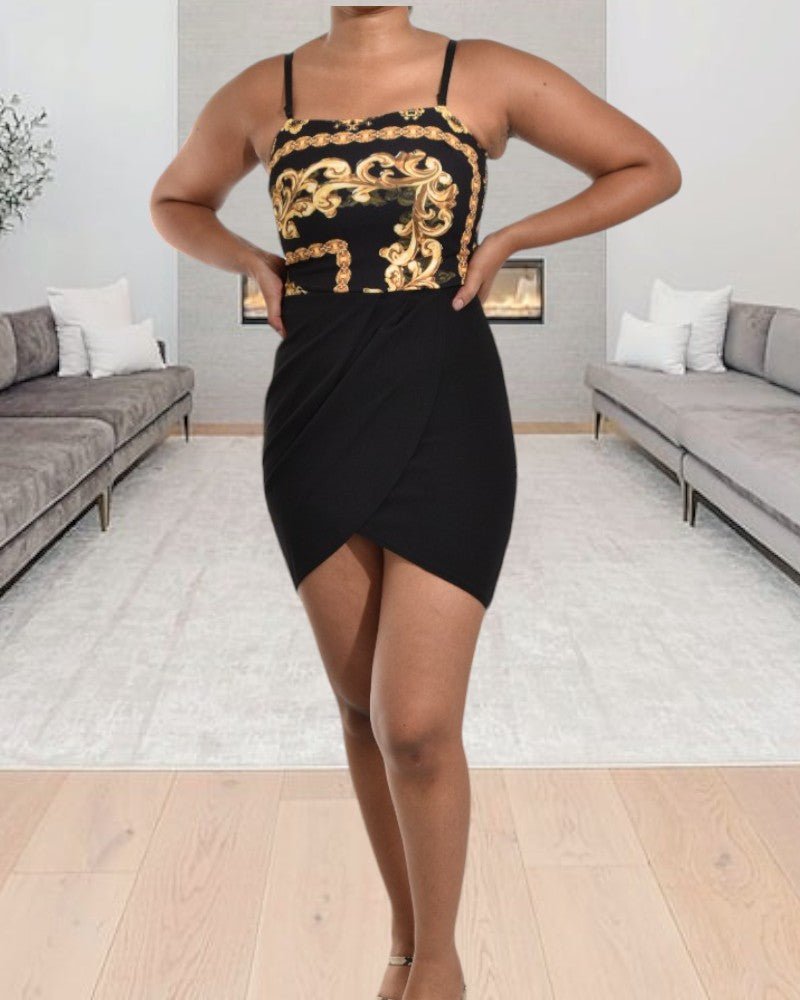Ladies Black And Gold Dress - StylePhase SA