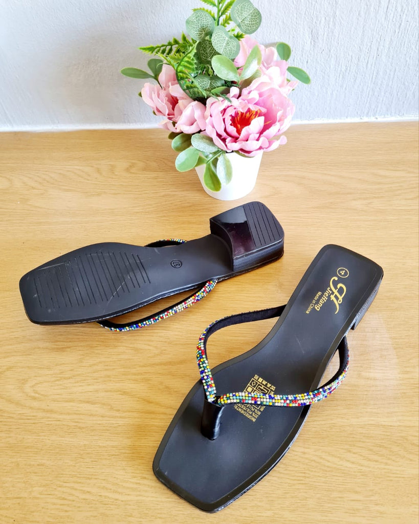 Ladies Black Bling Sandal - StylePhase SA