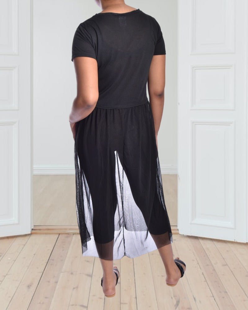 Ladies Black Mesh Dress (No Tight) - StylePhase SA