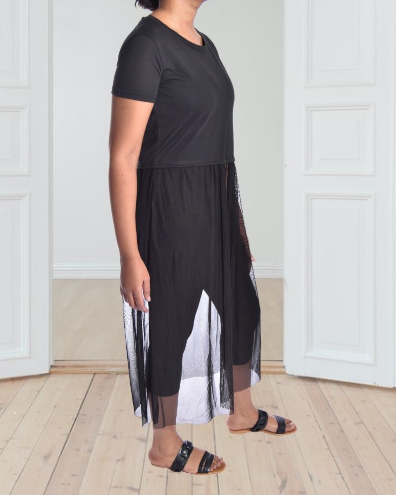 Ladies Black Mesh Dress (No Tight) - StylePhase SA