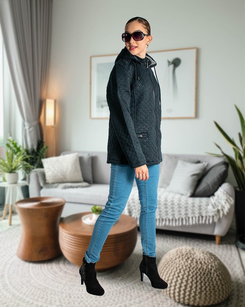 Ladies Black Quilted Jacket - StylePhase SA