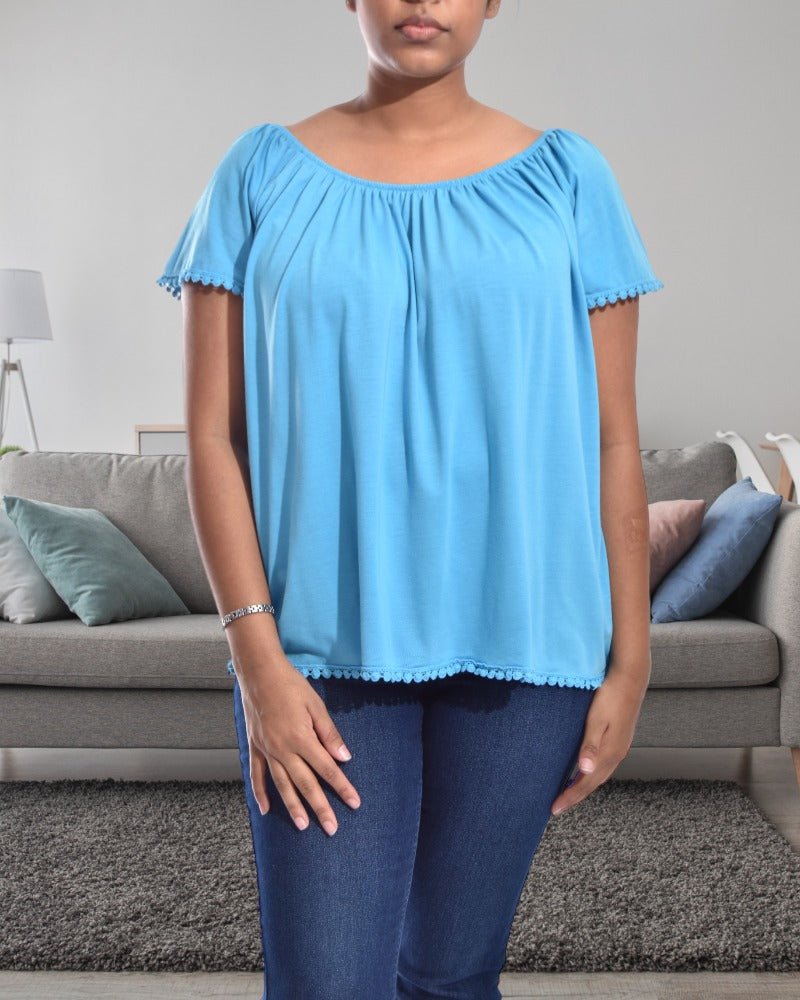 Ladies Blue Short Sleeve Top - StylePhase SA
