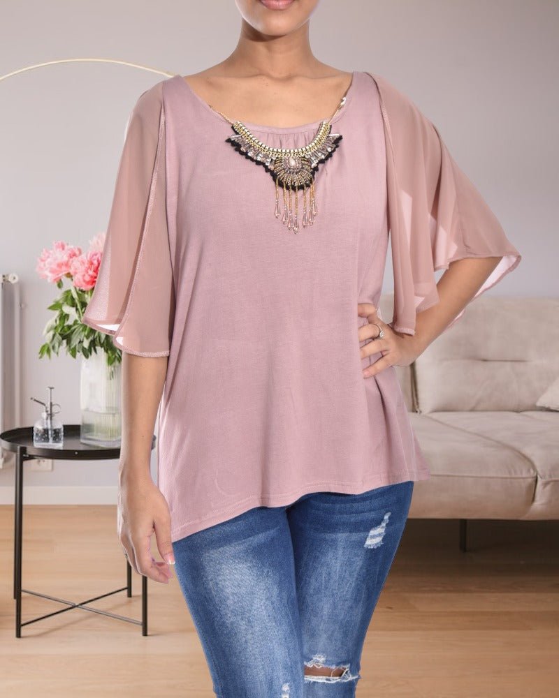 Ladies Chiffon Knit Top With Chain - StylePhase SA