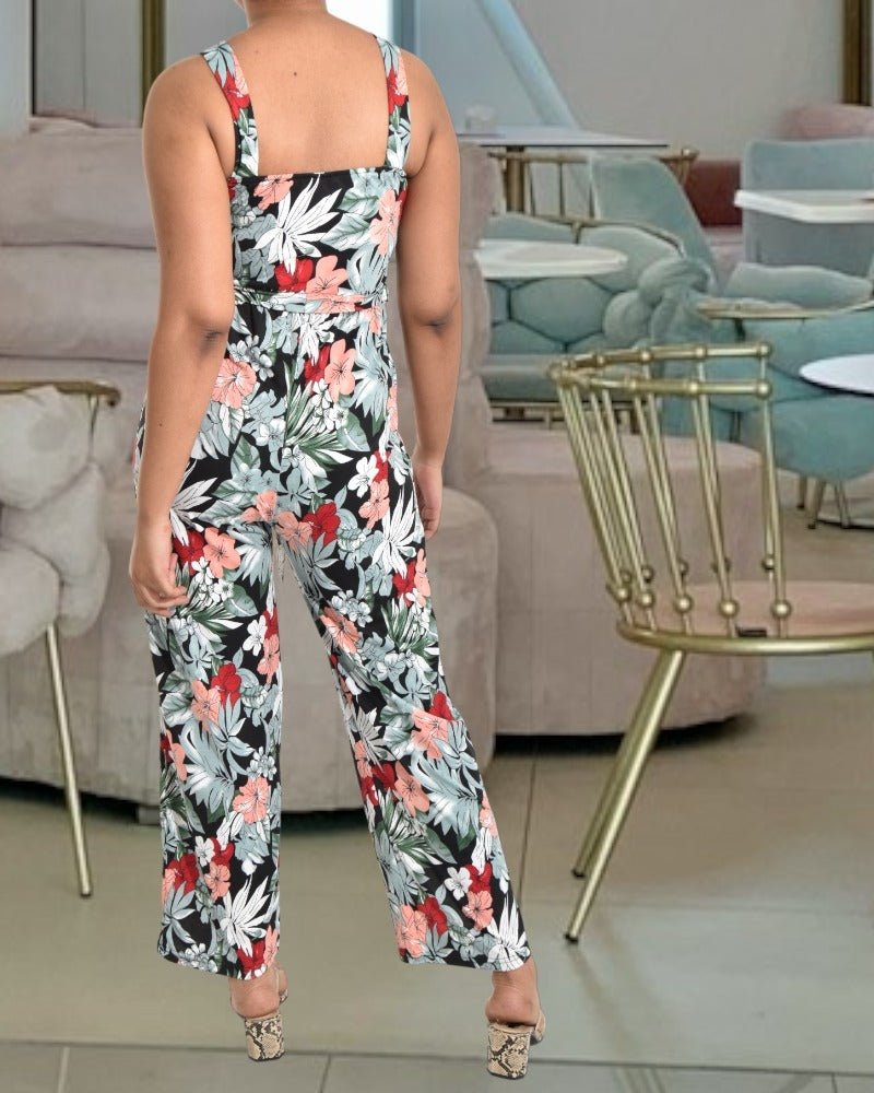 Floral strappy hot sale jumpsuit